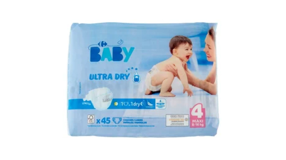 Carrefour Baby Ultra Dry Pannolini 4 Midi 8-16 kg 45 pz