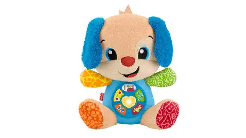 Fisher-Price Laugh & Learn Ridi E Impara Peluche Musicale Cagnolino Smart Stages, Giocattolo Musicale Per L'Apprendimento Per Neonati, Versione Multilingue