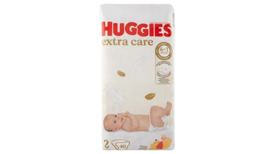 Huggies extra care Pannnolini 2 3-6 Kg 40 pz
