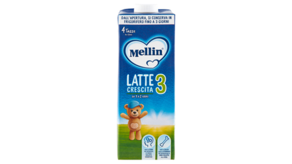MELLIN 3 - Latte di Crescita Liquido per Bambini da 1 a 2 anni 1L