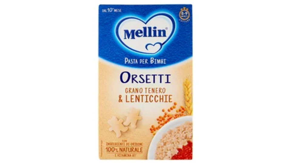 Mellin Pasta per Bimbi Orsetti Grano Tenero & Lenticchie 280 g