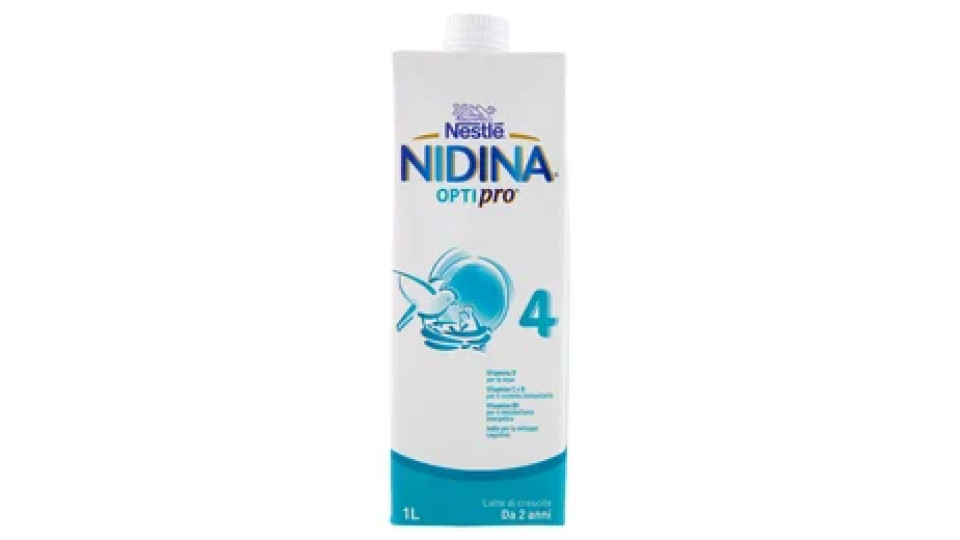 NESTLÉ NIDINA Optipro 4 Latte di crescita liquido per bambini da 2 anni Brick 1L