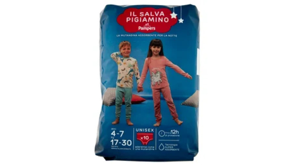 Pampers il Salva Pigiamino anni 4-7 Kg 17-30 Unisex 10 pz