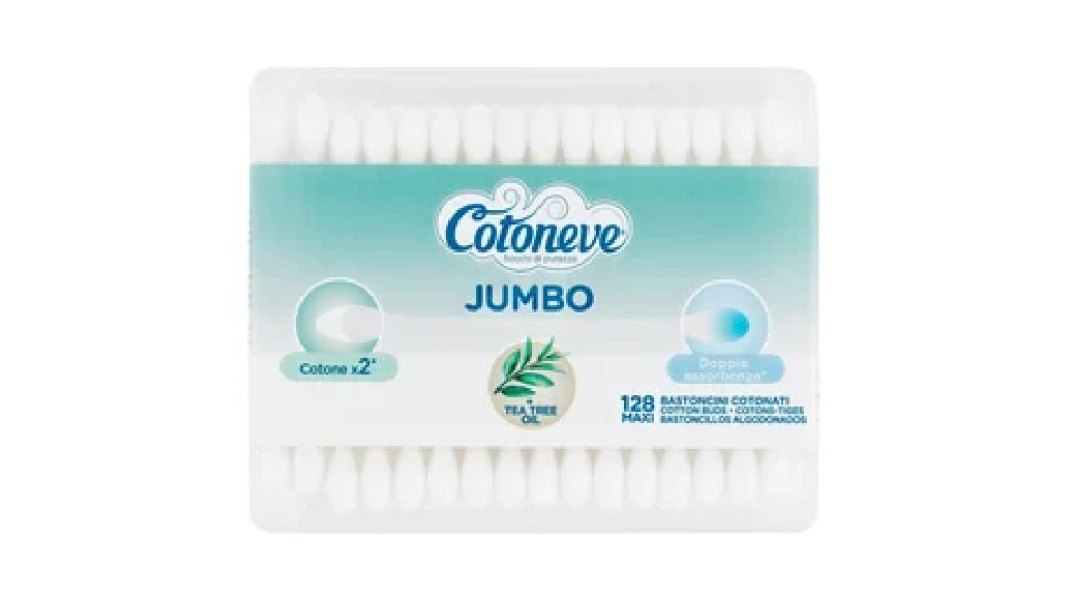 Cotoneve Jumbo Maxi Bastoncini Cotonati 128 pz