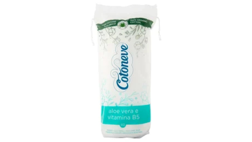 Cotoneve aloe vera e vitamina B5 Dischetti Maxi Ovali 60 pz