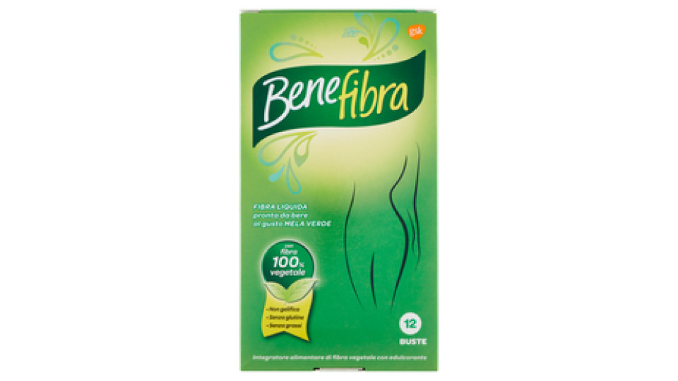 Benefibra Integratore di Fibre Alimentari integratore Intestino gusto mela verde 12 Bustine 720 ml
