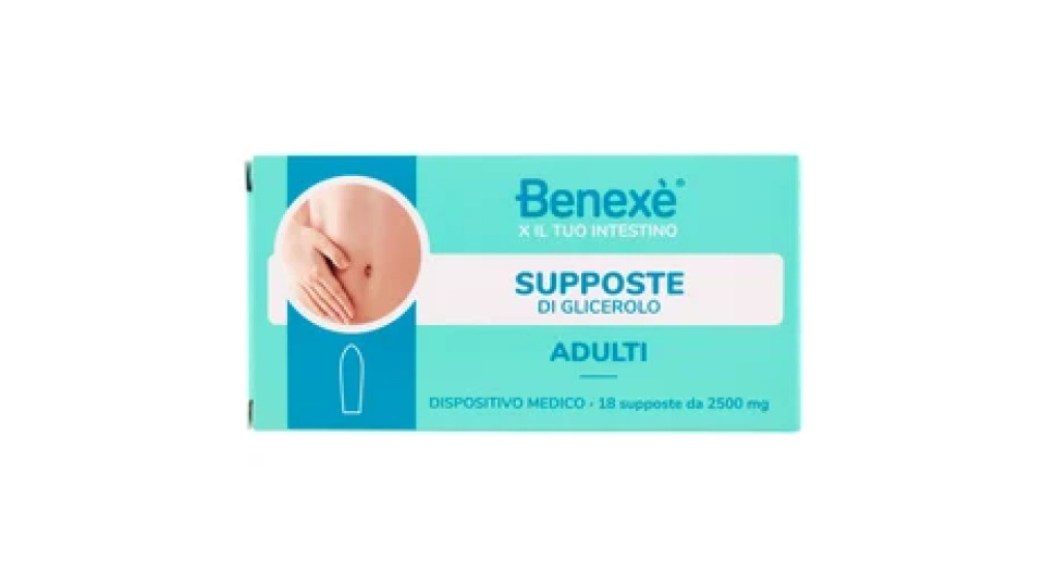 Benexè X il Tuo Intestino Supposte di Glicerolo Adulti 18 x 2500 mg