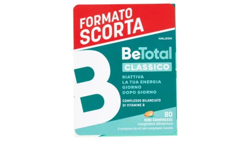 BeTotal Vitamina B, B6 Integratore per Riattivare l'Energia e Ridurre la Stanchezza 80 cpr 2 x 14,4g