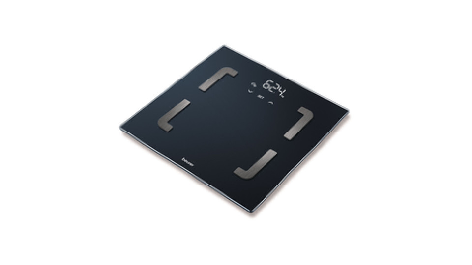 Beurer BF 880 Bilancia diagnostica WIFI e Bluetooth digitale con app, determinazione e analisi dei valori corporei, misurazione della percentuale di grasso corporeo e muscolare, max 180 kg