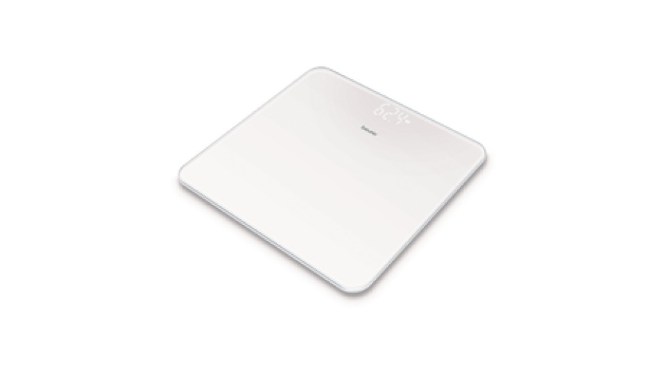 Beurer GS 225, Bilancia Pesapersone in Vetro con Display LED Magic, Colore Bianco