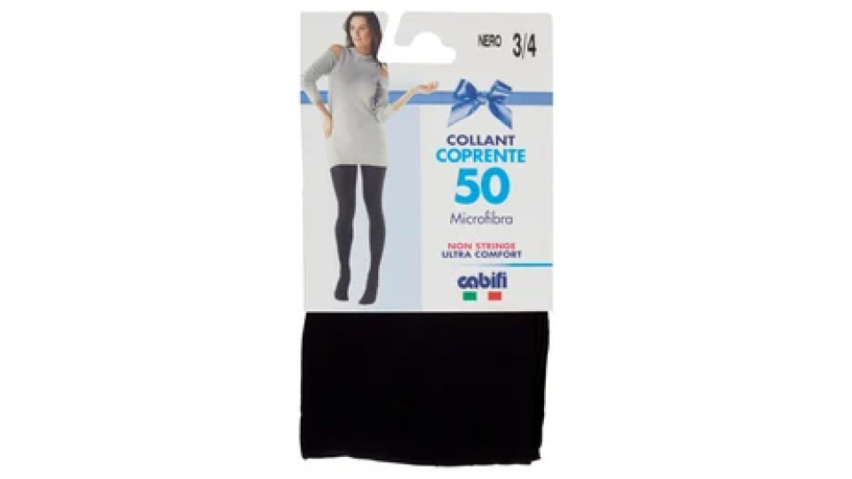 cabifi Collant Coprente 50 Microfibra Tg. 3/4 Nero