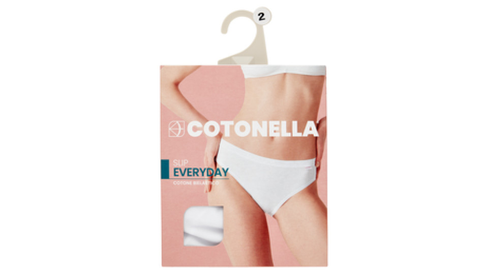 Cotonella Slip Everyday Cotone Bielastico Tg. 2/S Bianco Art. AD739 1 pz