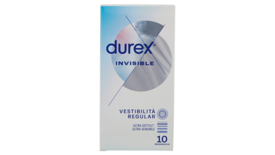 Durex Preservativi Invisible Ultra Sottili, 10 Profilattici