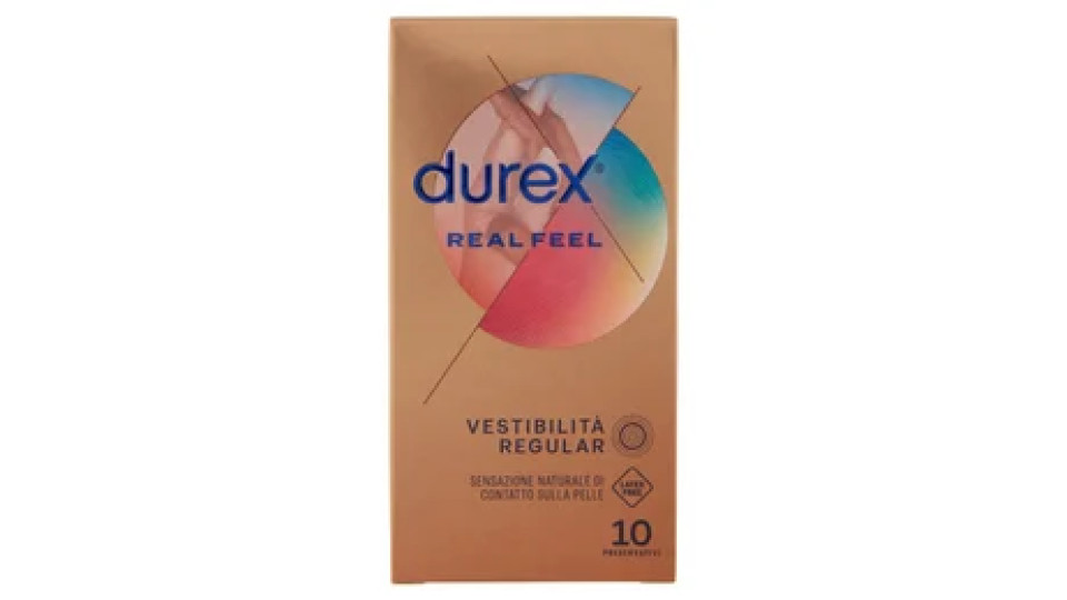 Durex Preservativi Real Feel Senza Lattice, 10 Profilattici
