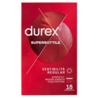 Durex Preservativi Supersottile Vestibilità Regolare, 18 Preservativi