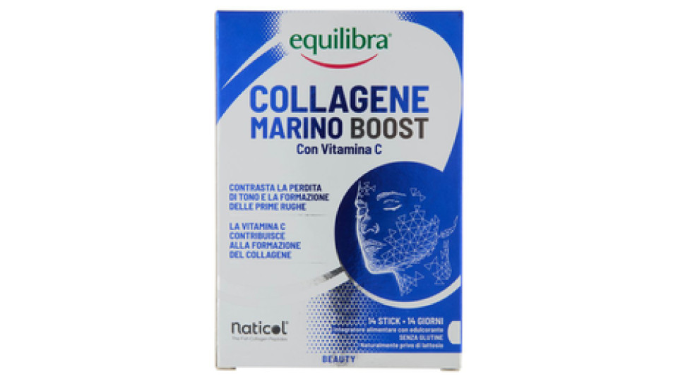 Equilibra Collagene Marino Boost con Vitamina C 14 Stick monodose 140 g