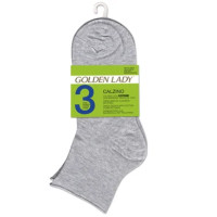 Golden Lady 3 calzini sporty grigio Femmina Calzini per squadra 3 paio/a