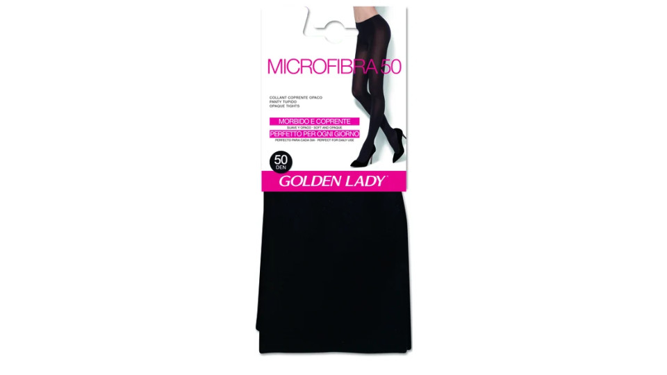 Golden Lady Collant coprente opaco Microfibra 50 morbido e coprente Nero Taglia 4L