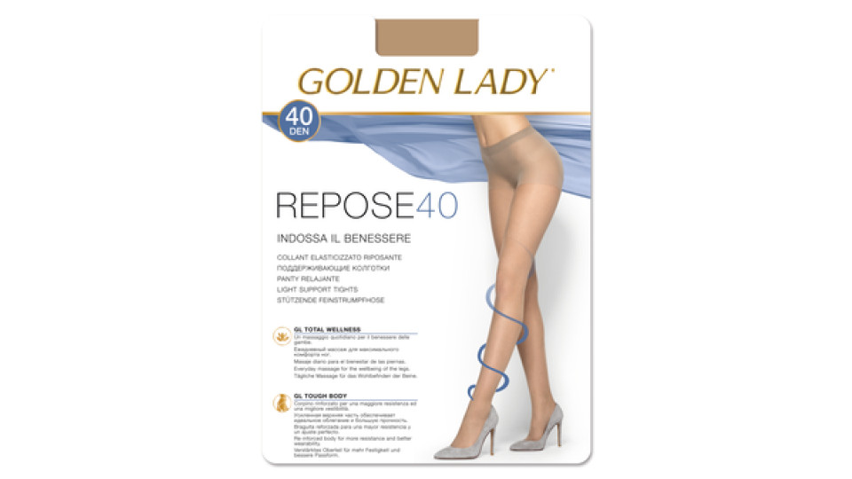 Golden Lady Collant elasticizzato riposante 40 Den daino XL