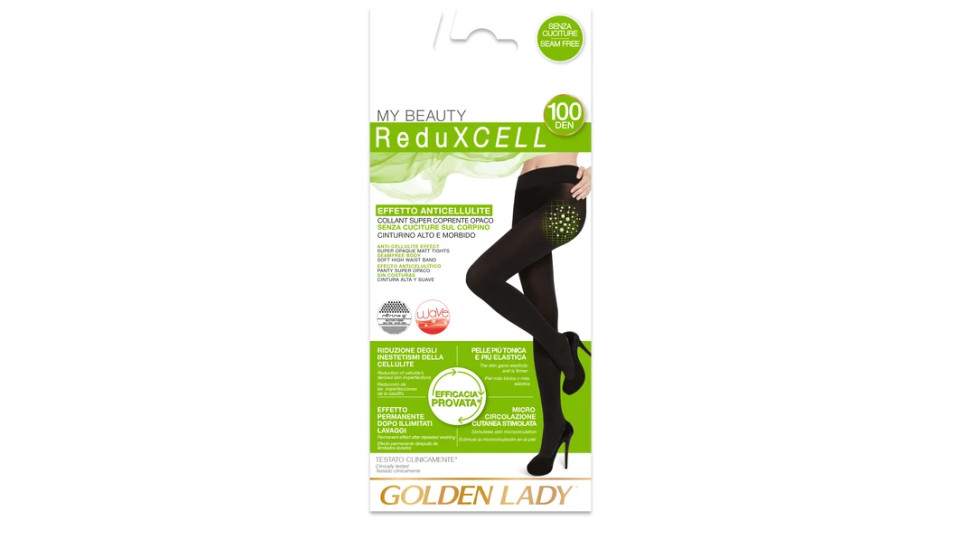 Golden Lady Collant supercoprente opaco effeto anticellulite Reduxcell 100 Taglia 4L