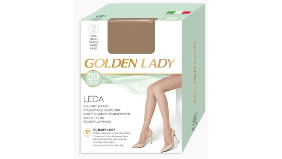 Golden Lady Collant velato Leda 20 Den daino 2 paia taglia 3