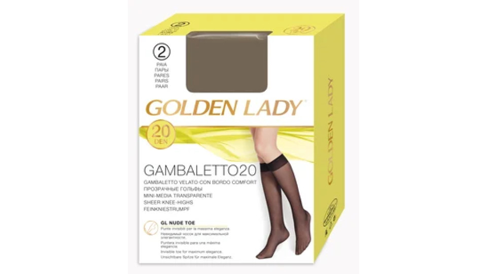 Golden Lady Gambaletto velato 20 Den castoro 2 paia