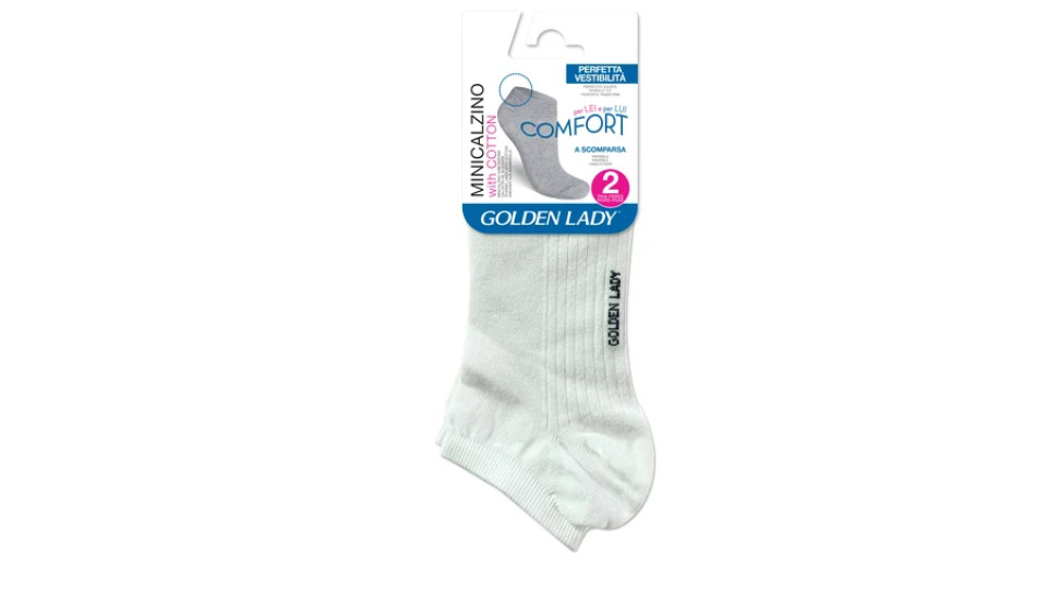 Golden Lady Minicalzino Unisex 2P Bianco Tg. M-L