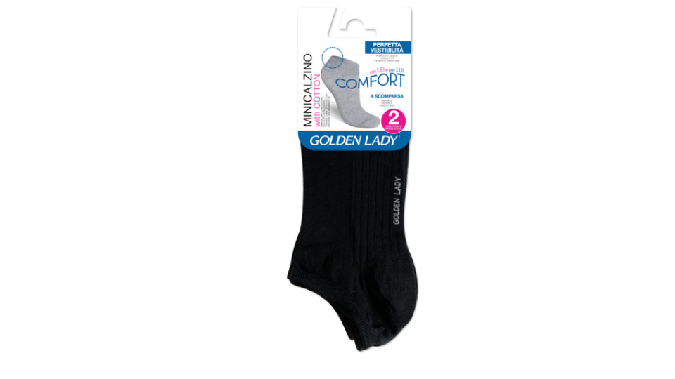 Golden Lady Minicalzino Unisex 2P Nero Tg. M-L