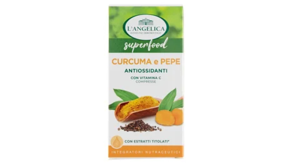 L'Angelica superfood Curcuma e Pepe Antiossidanti 75 compresse 33,75 g