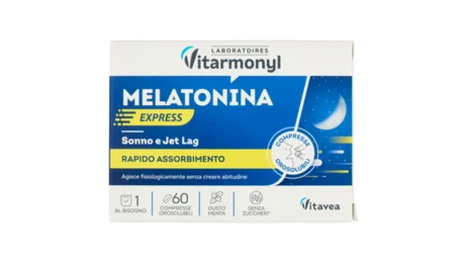 Laboratoires Vitarmonyl Melatonina Express 60 Compresse Orosolubili 4,8 g