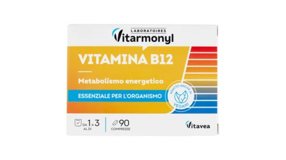 Laboratoires Vitarmonyl Vitamina B12 Metabolismo energetico 90 Compresse 7,2 g