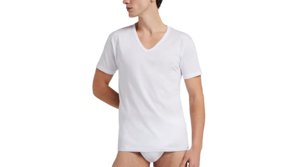 Liabel Maglia uomo scollo a V bianco – Taglia V