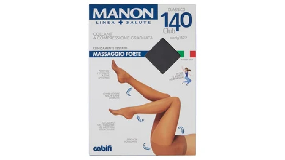 Manon Linea Salute Classico 140 Club Massaggio Forte Tg 2 Colore Nero