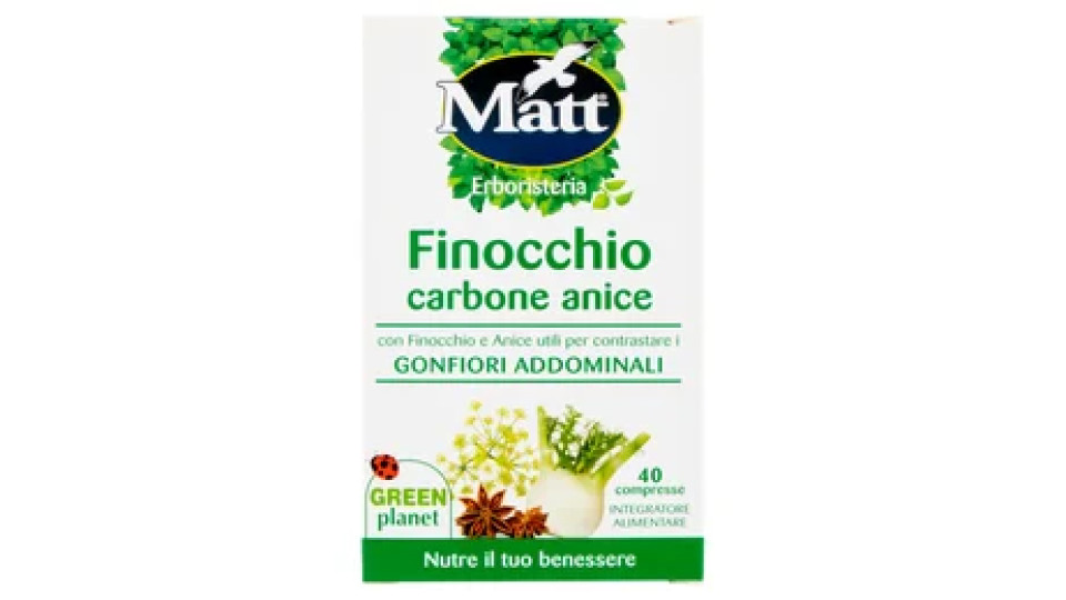 Matt Erboristeria Finocchio carbone anice 40 compresse 28 g