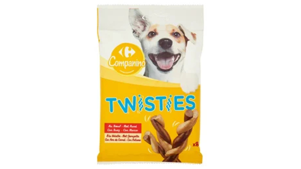 Carrefour Companino Twisties con Manzo con Pollame x8 140 g