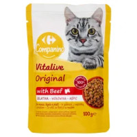 Carrefour Companino Vitalive Original with Beef Gelatina con manzo, fegato e piselli 100 g
