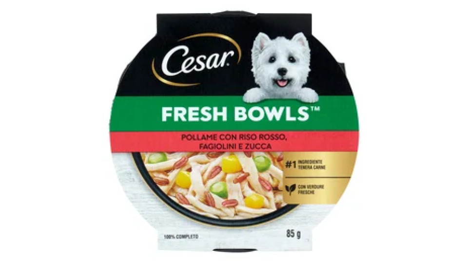 Cesar Fresh Bowls Cibo umido Cane Pollame Riso 85 g