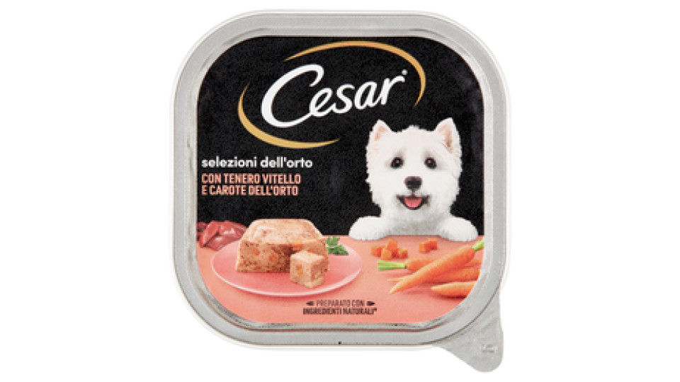 Cesar Selezione dell'Orto Cibo Umido Cane con Tenero Vitello e Carote dell'Orto 300 g