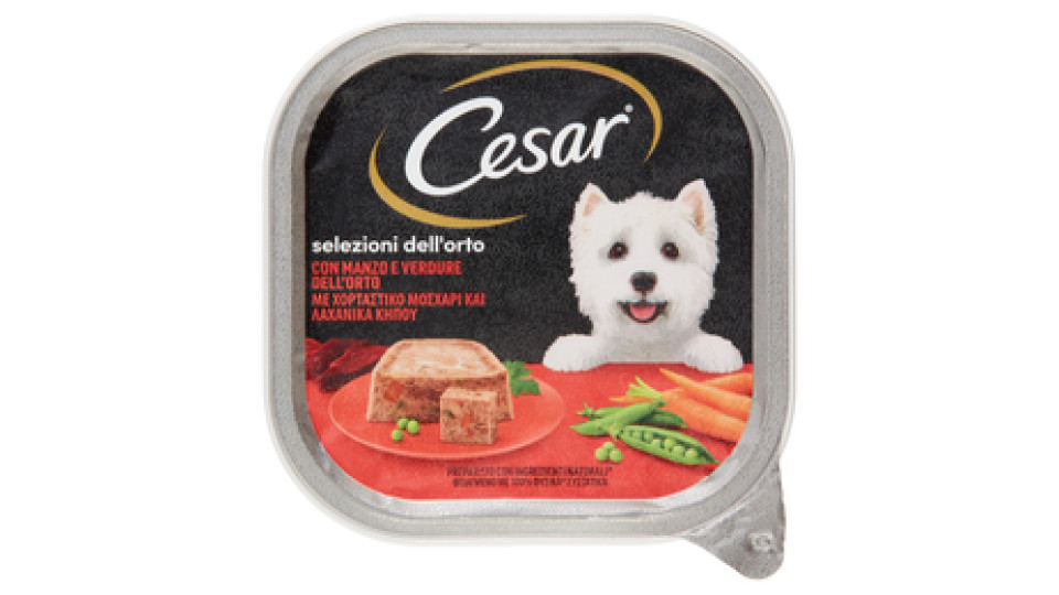 Cesar Selezioni dell'Orto Cibo Umido Cane con Manzo e Verdure dell'Orto 300 g