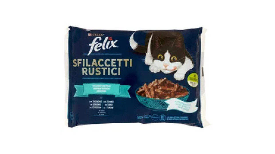 FELIX Sfilaccetti Rustici Selezioni con Pesci (Salmone, Tonno) 4 x 80 g