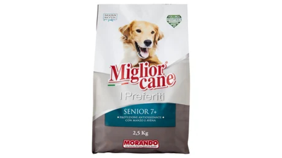 Migliorcane I Preferiti Senior 7+ Protezione Antiossidante con Manzo e Avena 2,5 kg