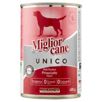 Migliorcane Unico Patè Rustico Prosciutto per Cani Adulti >10 kg Taglia Media 400 g