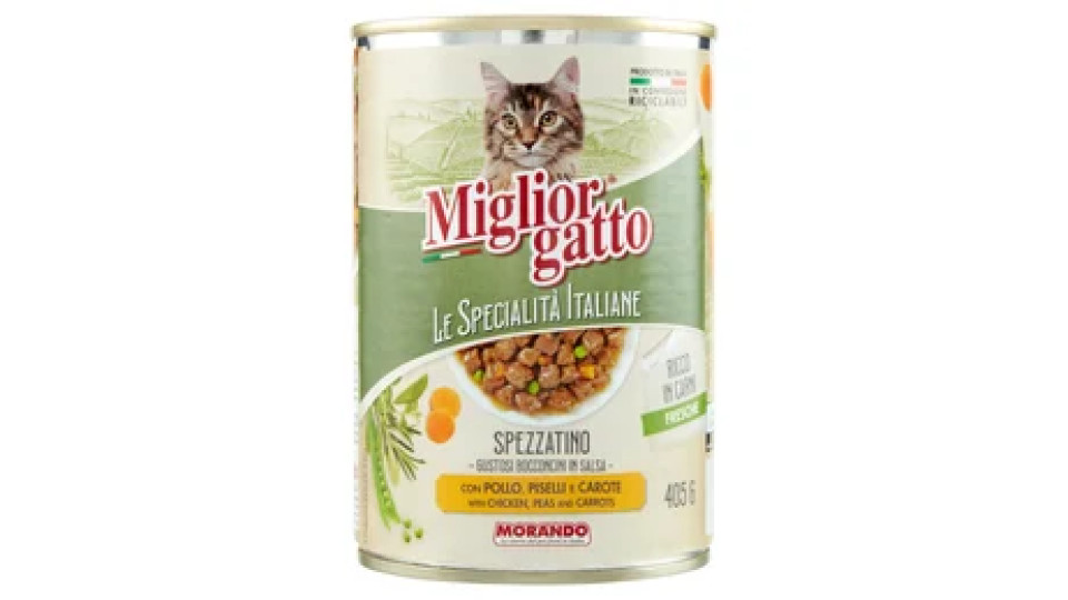 Migliorgatto Le Specialità Italiane Spezzatino con Pollo, Piselli e Carote 405 G