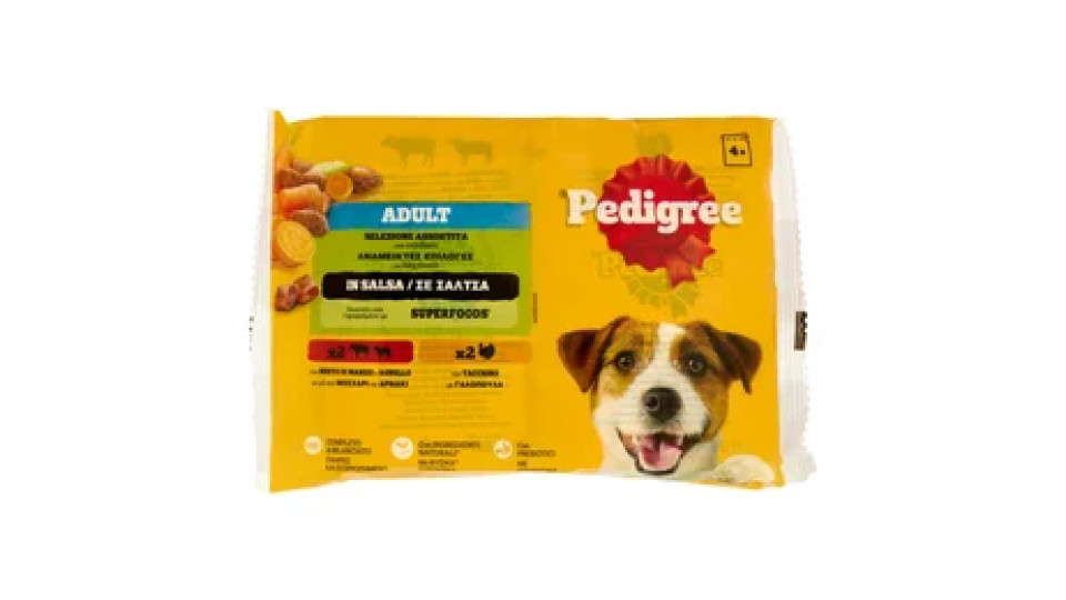 Pedigree Adult Manzo Agnello/Tacchino Salsa cibo umido cane 4x100g