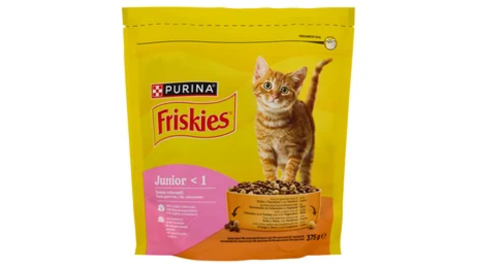 PURINA FRISKIES Junior Pollo e Tacchino, con Latte e con Verdure 375g