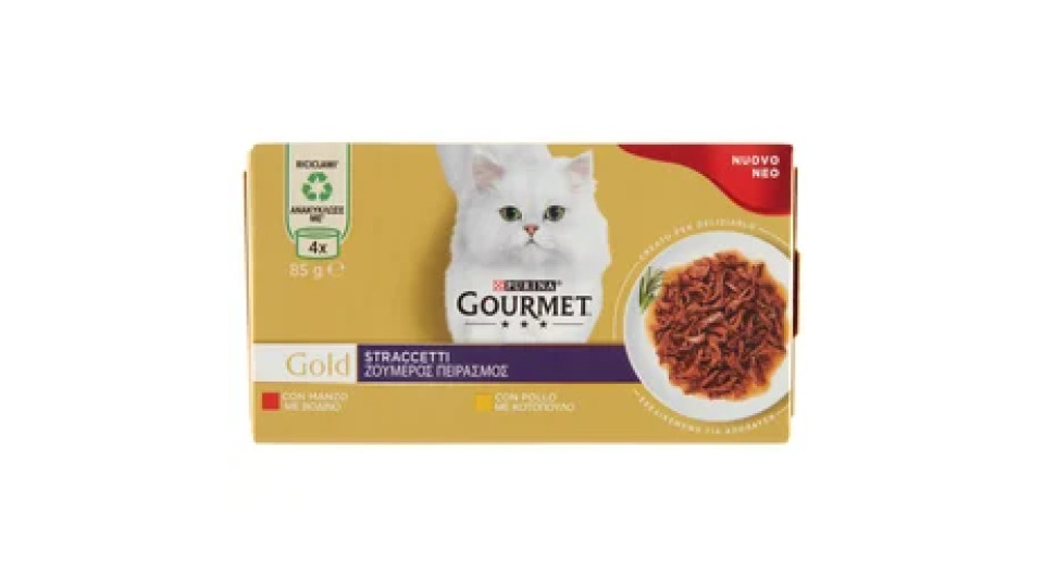 PURINA GOURMET Gold Straccetti Manzo / Pollo 4 x 85 g