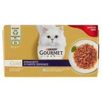 PURINA GOURMET Gold Straccetti Salmone / Pesce dell'Oceano 4 x 85 g