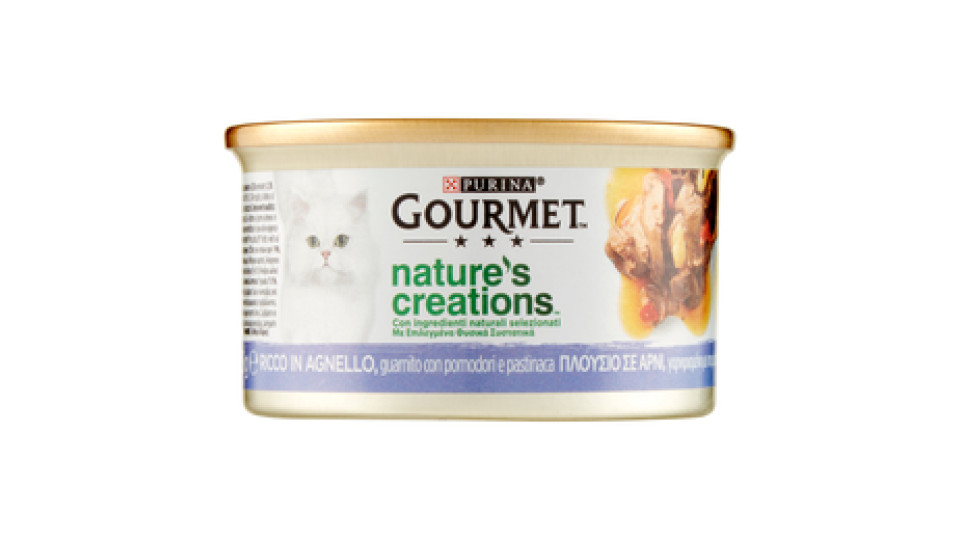 PURINA GOURMET Nature's Creations Ricco in Agnello guarnito con pomodori e pastinaca 85g