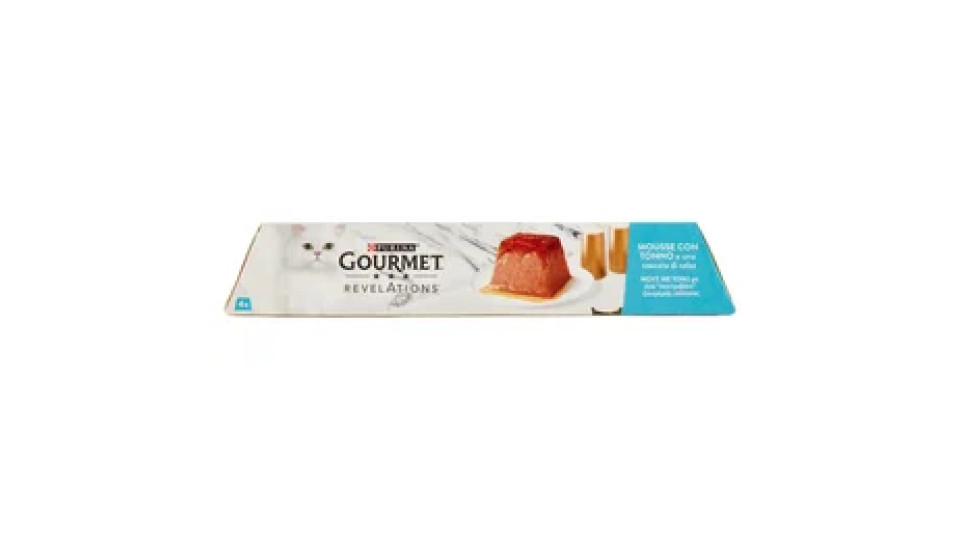 PURINA GOURMET Revelations Mousse con Tonno e una cascata di salsa 4 x 57 g