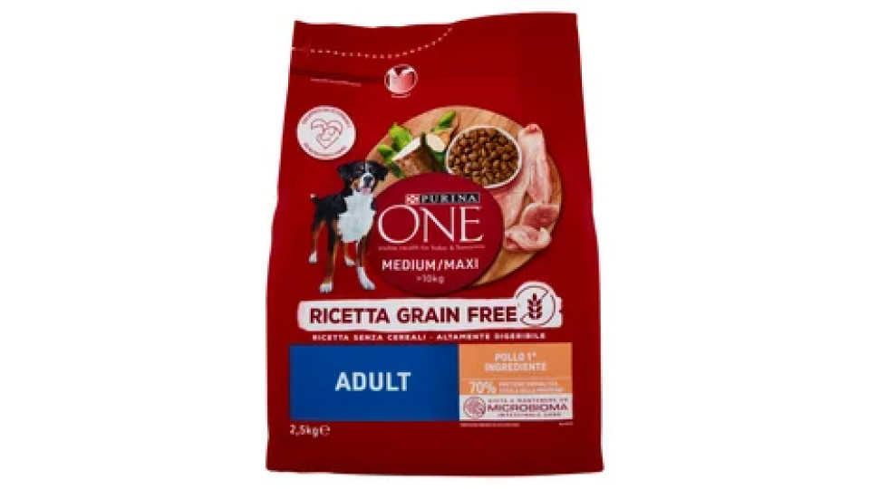 PURINA ONE Medium/Maxi Grain Free Adult Pollo 2,5 kg